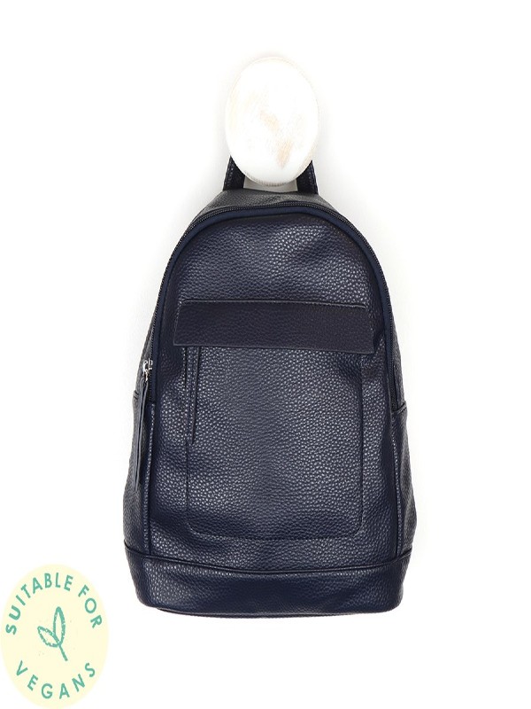 Bags | Navy Vegan Leather Backpack | Take Good Care