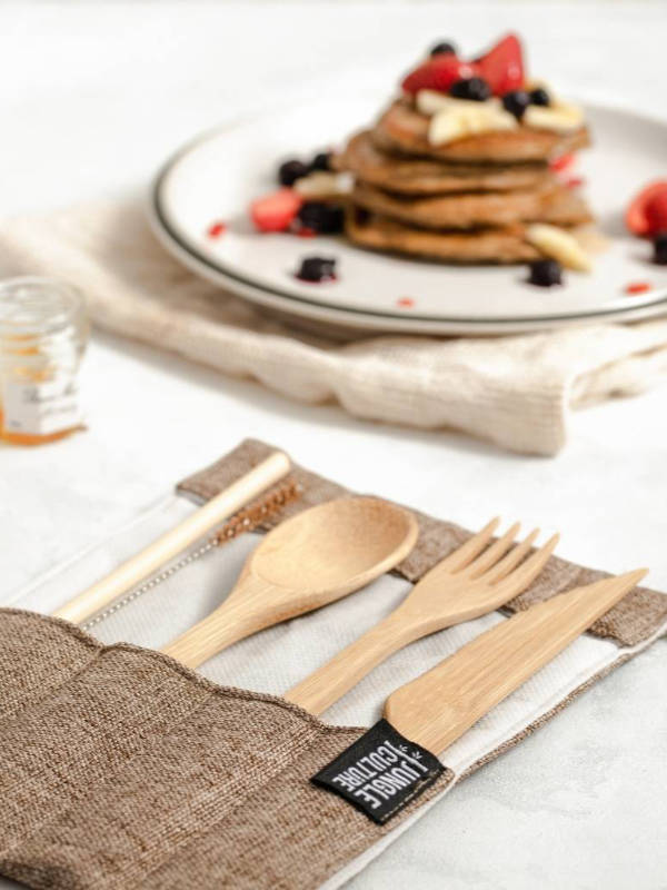 Wooden travel cutlery set | takegoodcare.