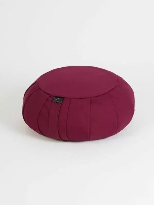 Yoga Studio european organic buckwheat zafu round meditation cushion - burgundy